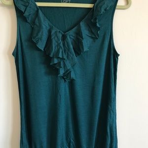 Teal, sleeveless blouse